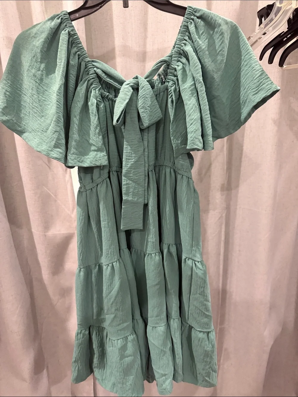 Bonnie Jean Mint Green Tiered Smocked Dress